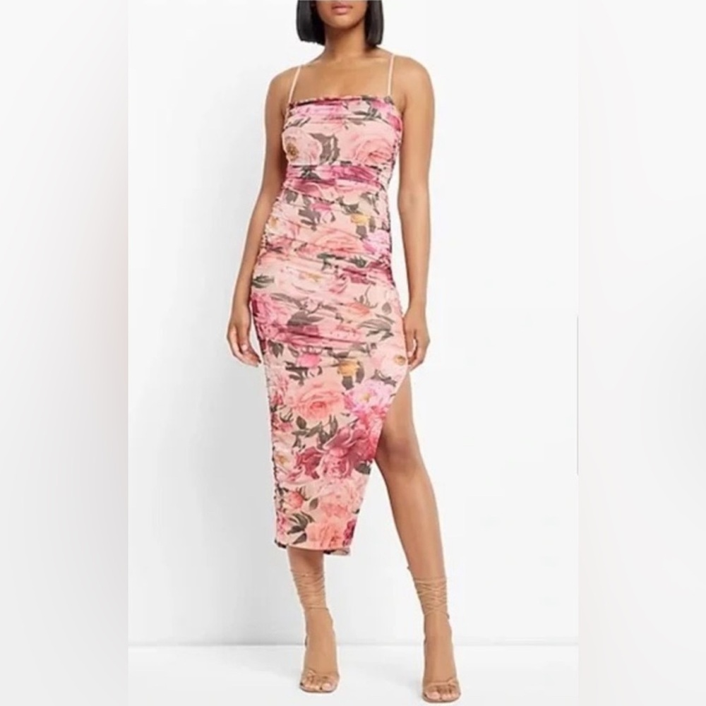 NWT Express Pink Floral Bodycon Dress